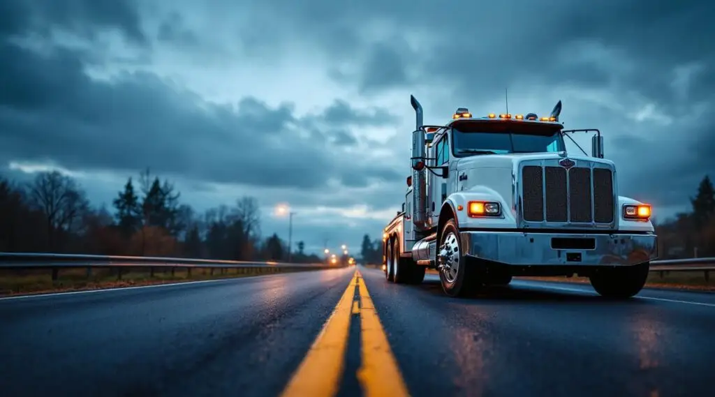 A flatbed truck assisting a stranded driver in Vancouver.